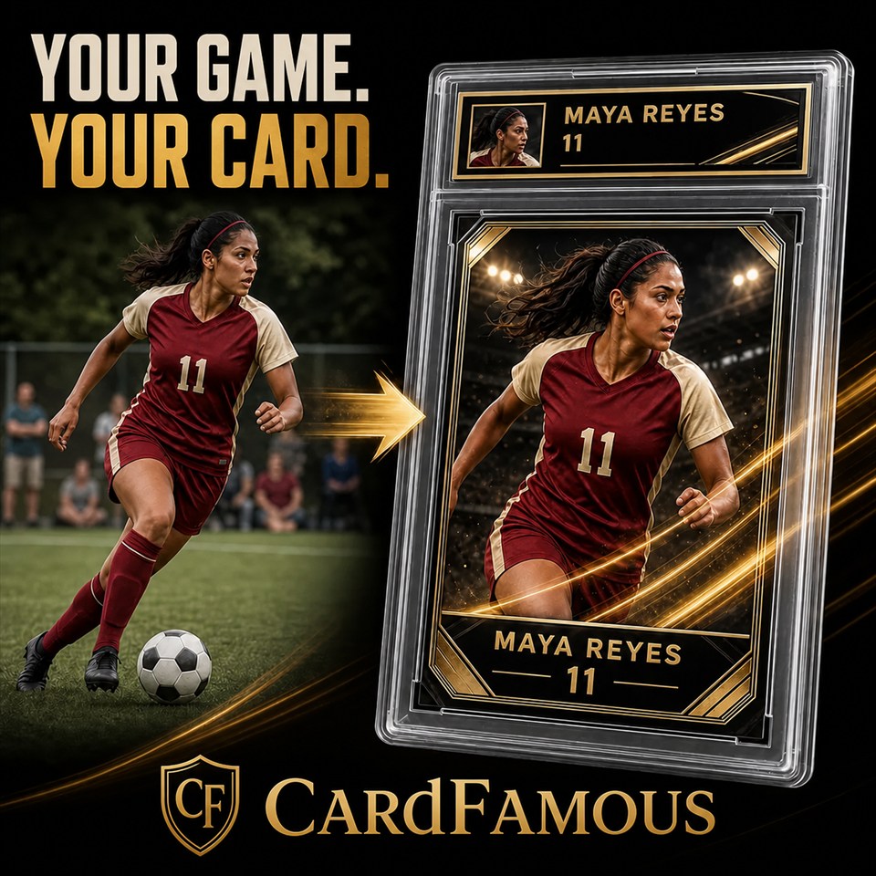 Athlete photo to CardFamous transformation
