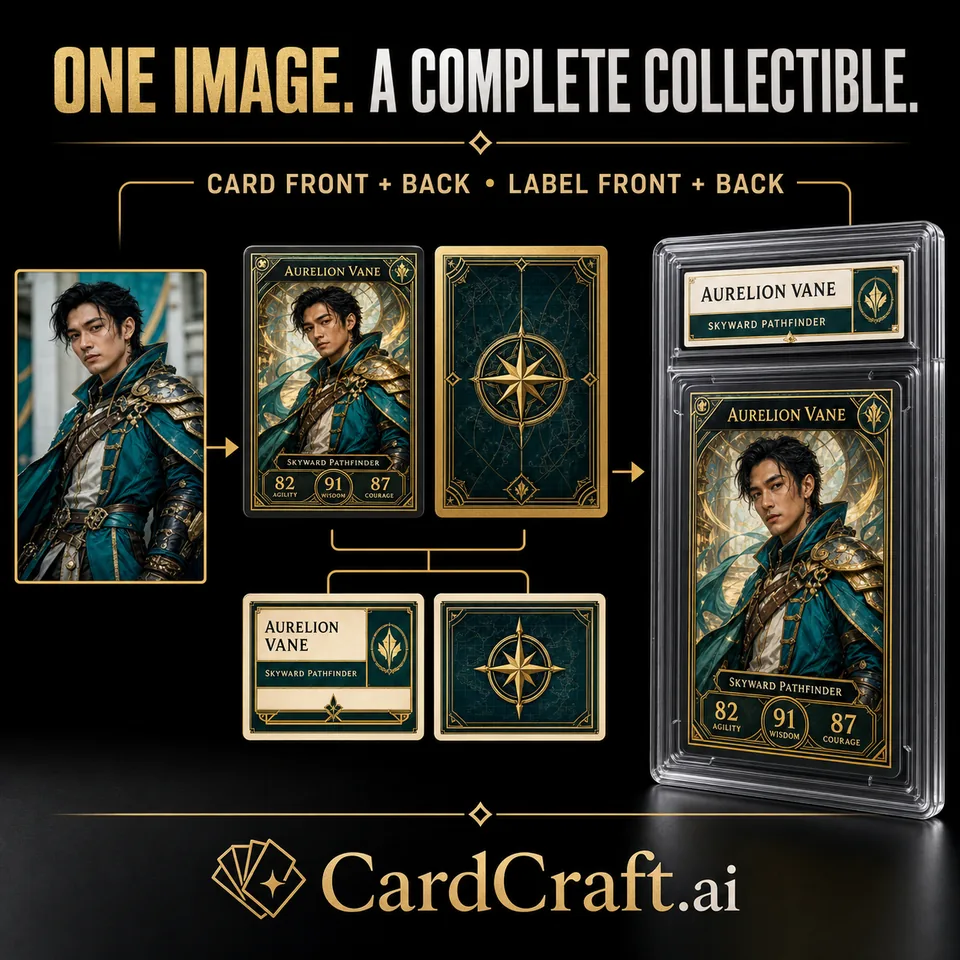 Complete CardFamous card, label and slab output