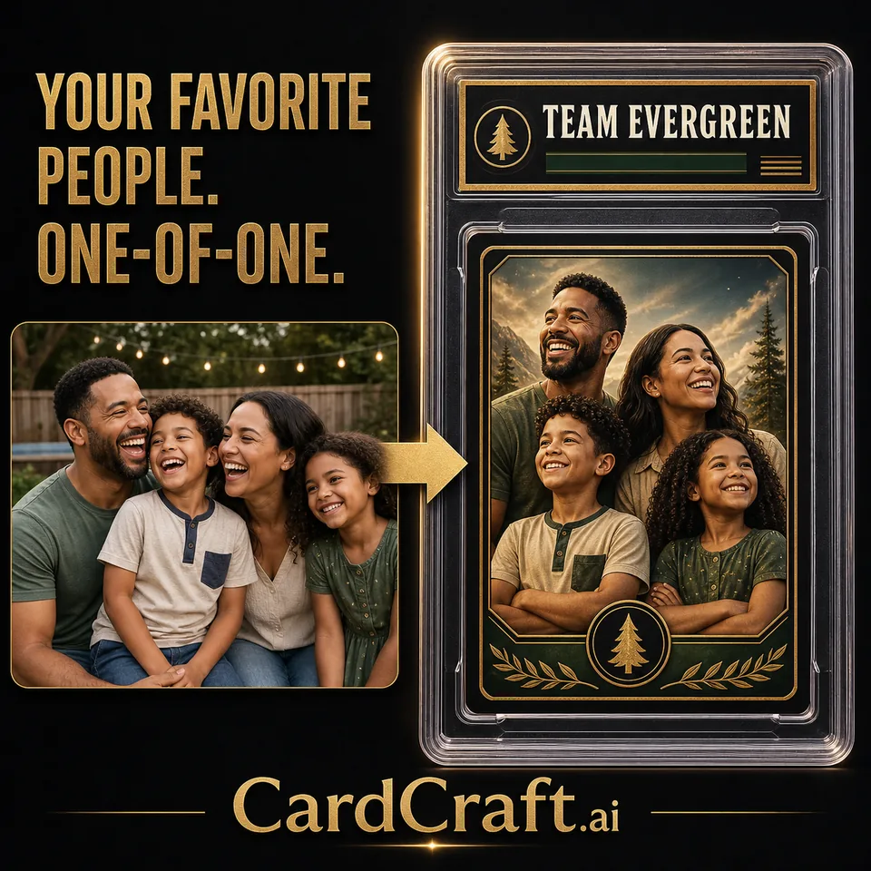 Family photo to CardFamous transformation