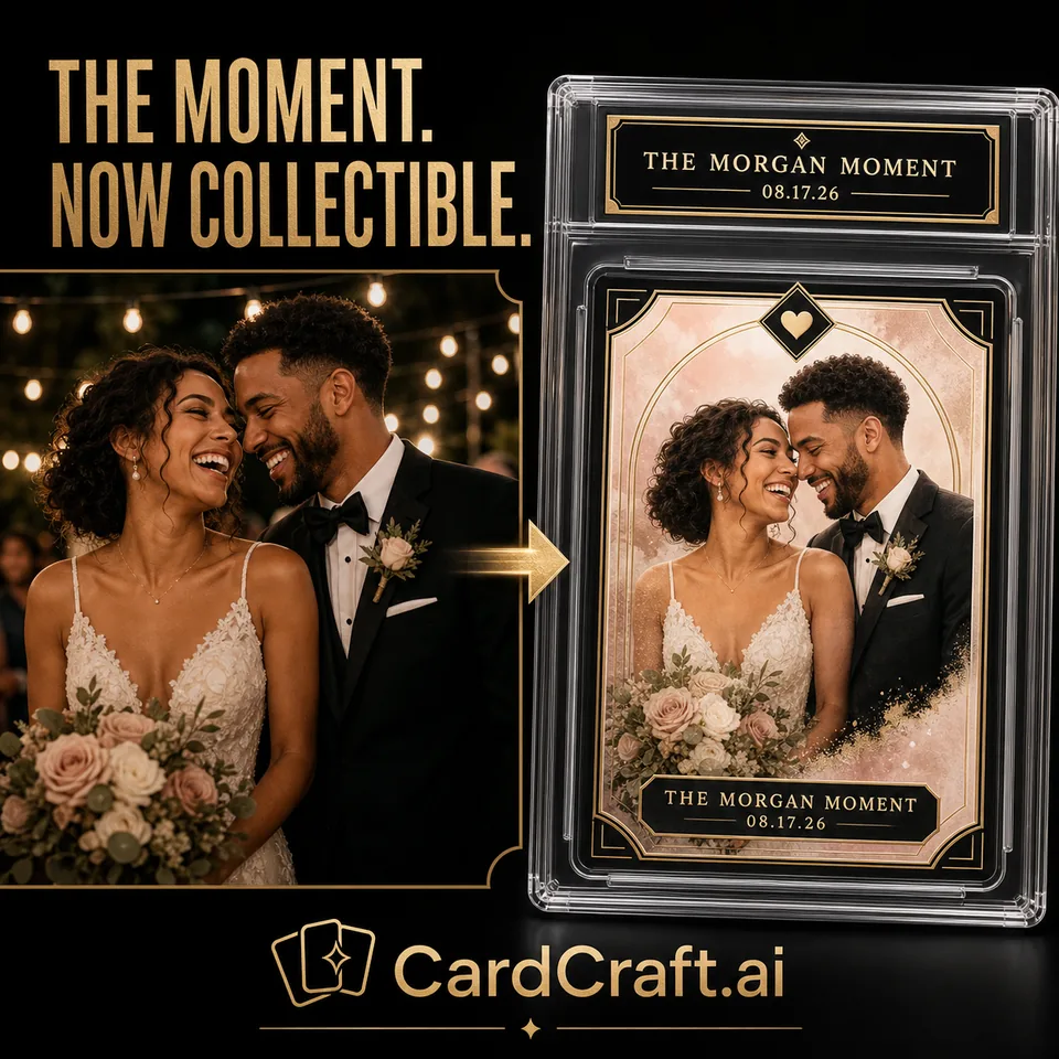 Wedding photo to commemorative CardFamous transformation